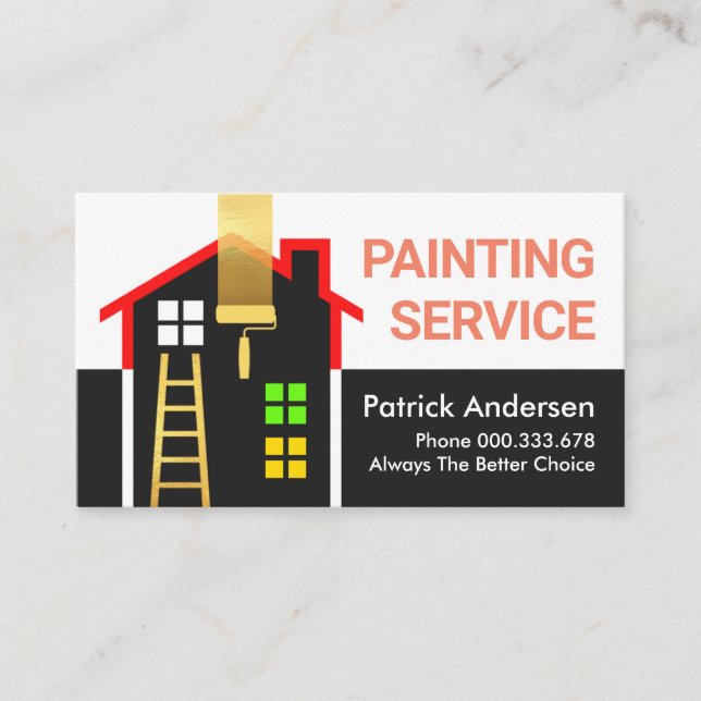 Building Home Painting Service Business Card (Front)