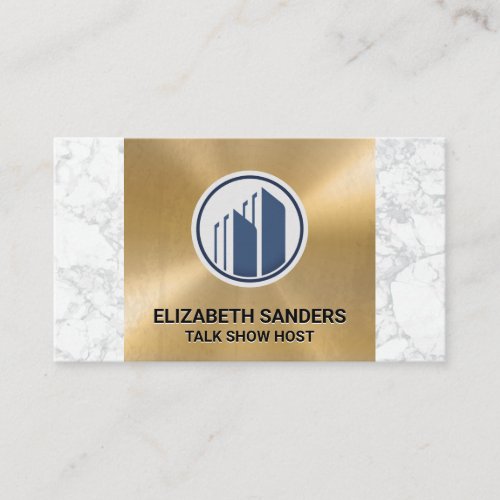 Building Icons  Gold and Marble Business Card