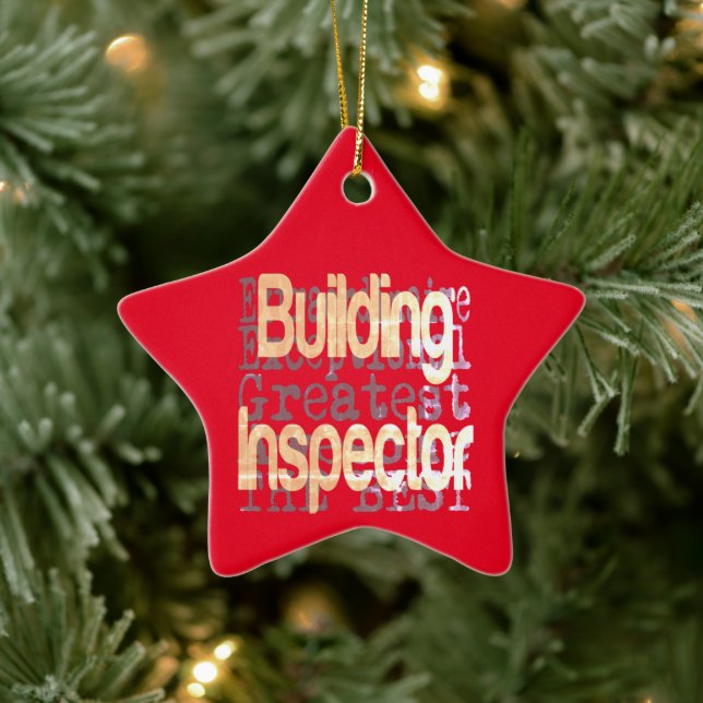 Building Inspector Extraordinaire Ceramic Ornament (Tree)