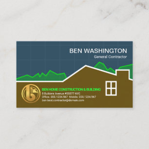 Building Landscape Grid Lines Construction  Business Card