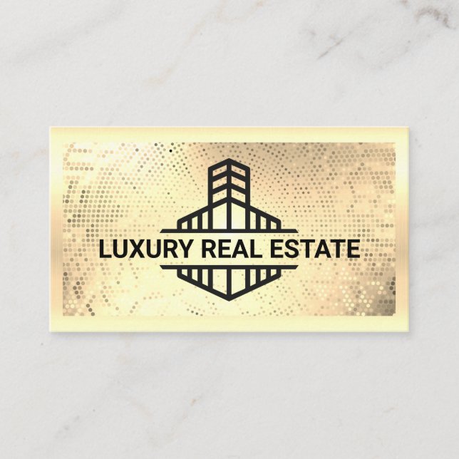 Building Logo | Gold Metallic Business Card (Front)