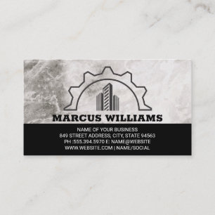 Building Logo Marble Business Card