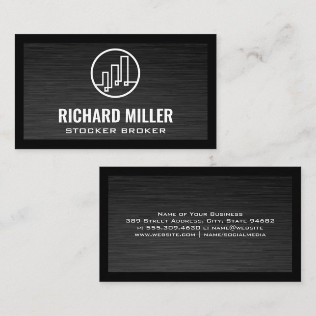 Building Logo | Stock Broker | Finance  Business Card (Front/Back)