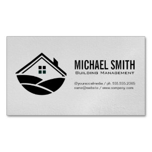 Building Management   Handyman   Home Icon Business Card Magnet