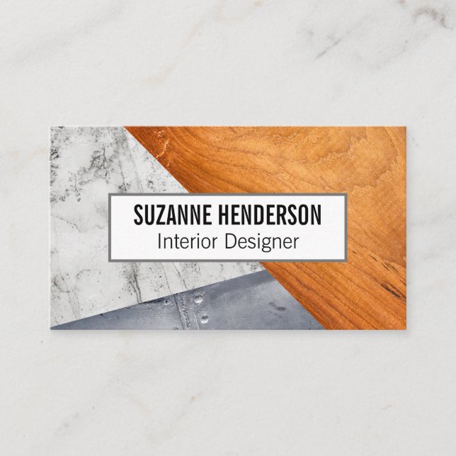 Building Material | Marble Wood Metal Business Card (Front)