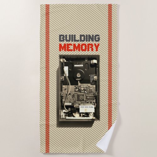 Building Memory geek hard drive with Custom Text Beach Towel