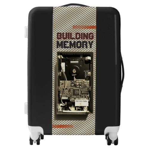 Building Memory geek hard drive with Custom Text Luggage