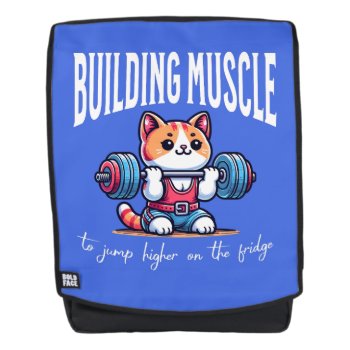 Building Muscle Cat - Weight Lifting Backpack by CatMomLife at Zazzle