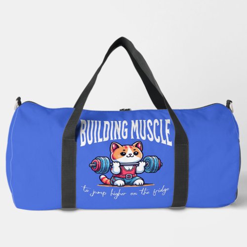 Building muscle cat _ weight lifting duffle bag