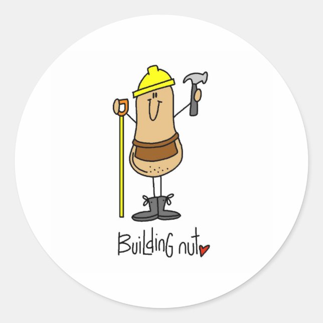 Building Nut Classic Round Sticker (Front)