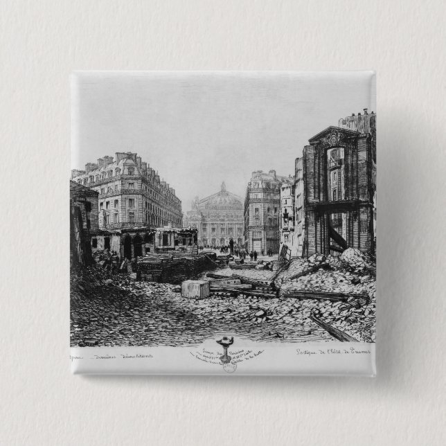 Building of Avenue de l'Opera 2 Pinback Button (Front)