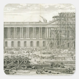 Building of the Main Entrance of the Louvre, Paris Square Sticker