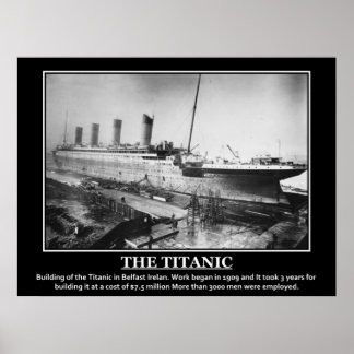 Building of Titanic 1909 Vintage Image Poster