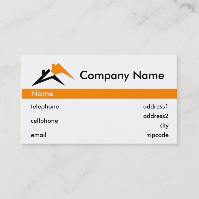 Building or Roofing Business Card Design (Front)
