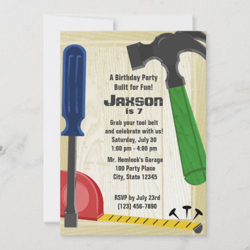 Building Party Personalized Invitation