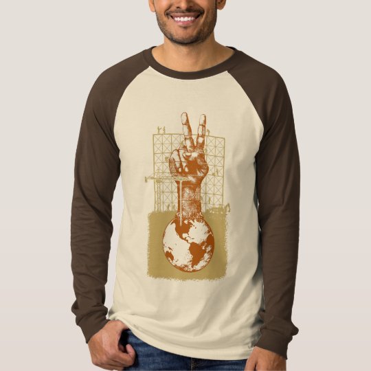 Building Peace Brown Long Sleeve Raglan T-Shirt