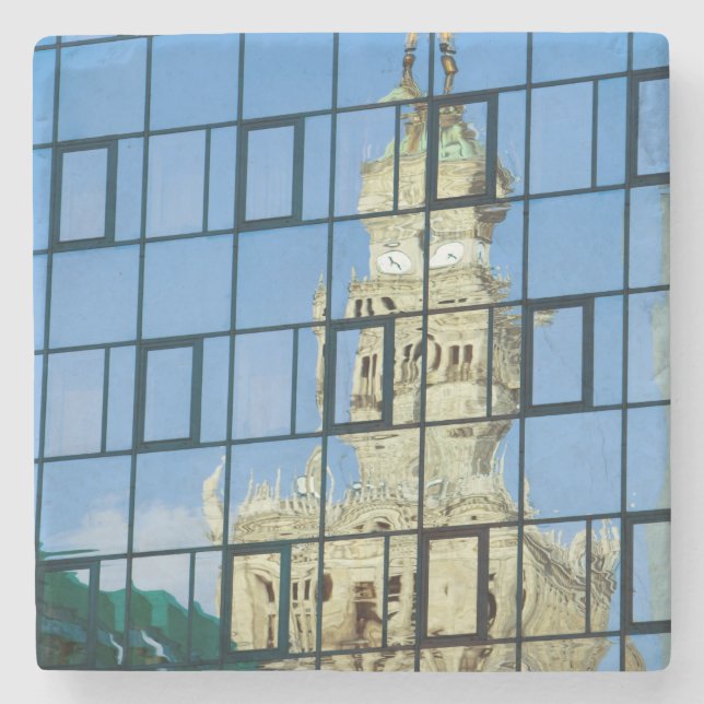 Building Reflections Stone Coaster (Front)