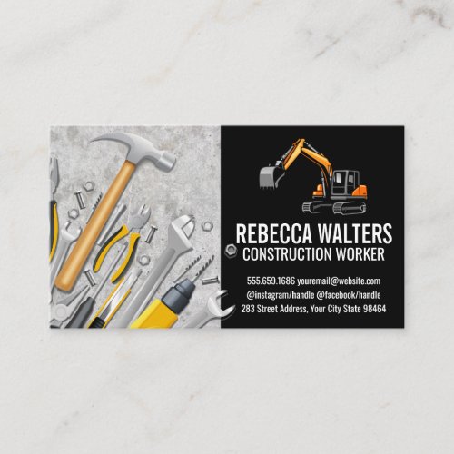 Building  Repair Tools  Construction Machine Appointment Card