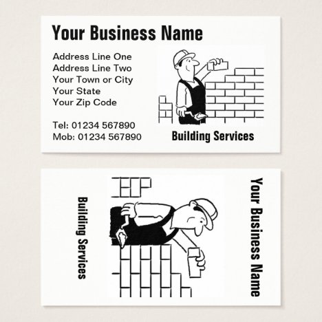 Building Services Cartoon Business Card