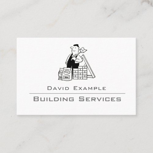 Building Services with Illustration Business Card