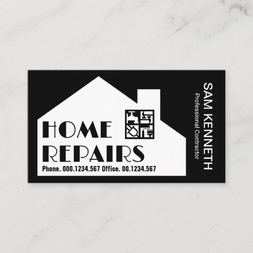 Building Silhouette Home Repair  Business Card