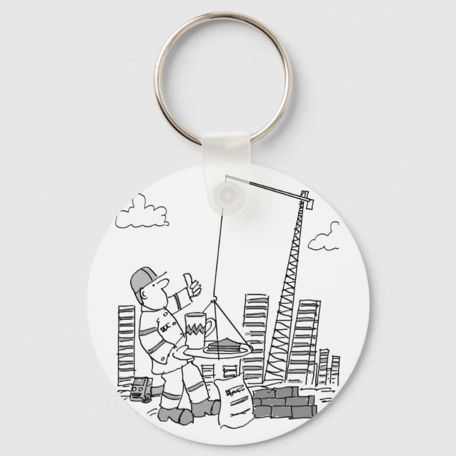 Building Site Overhead Crane Operator Keychain (Front)