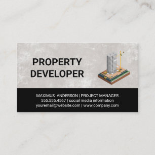 Building Sky Scraper Construction Developer Business Card