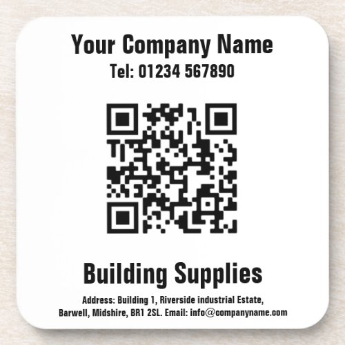 Building Supplies QR Code Design Beverage Coaster
