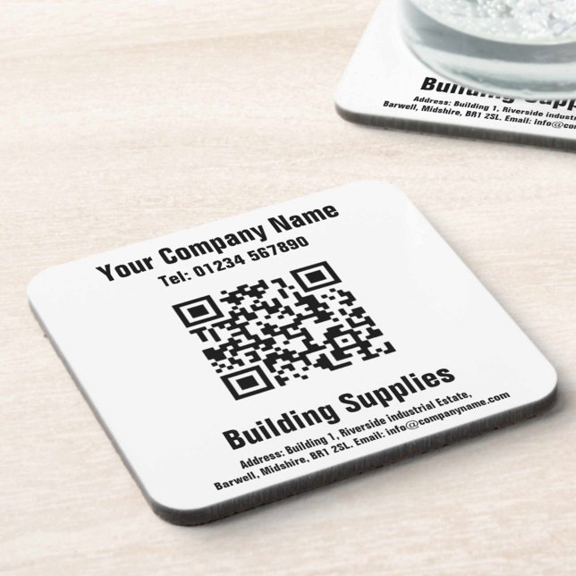 Building Supplies QR Code Design Beverage Coaster (Creator Uploaded)