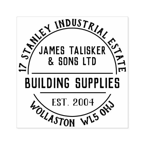 Building Supplies Rubber Stamp