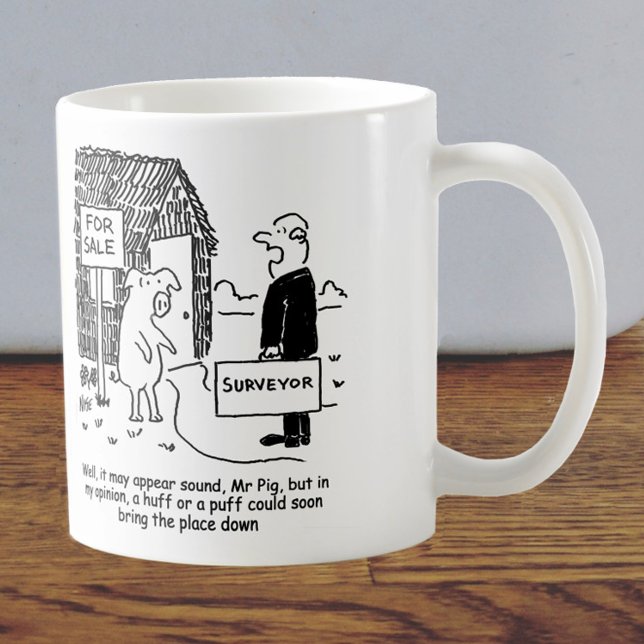 Building Surveyor looks at Mr Pig's house Coffee Mug (Creator Uploaded)