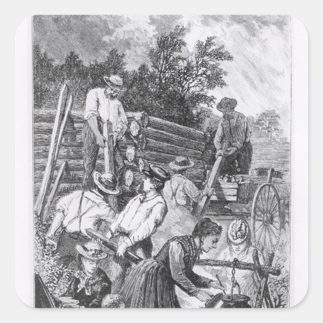 Building the Log-Cabin Square Sticker (Front)