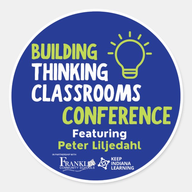 Building Thinking Classrooms Round Sticker #BTCC23 (Front)