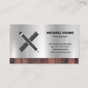 Building Tools Construction Builder Wood Metal Business Card