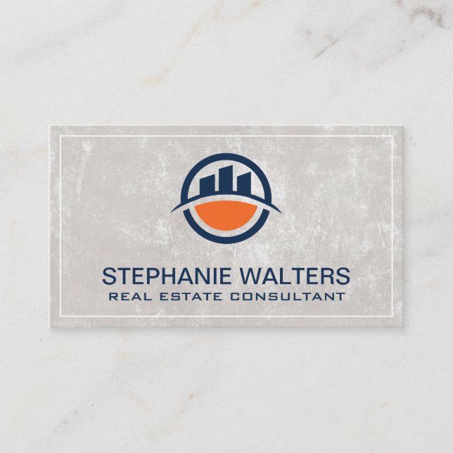 Building Town Logo Business Card (Front)