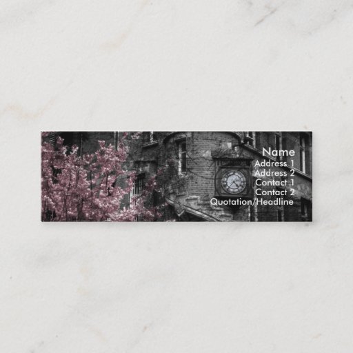 Customizable Building with Pink Bushes Profile Card Business Cards