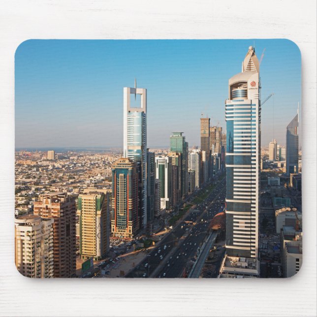 Buildings Along Sheikh Zayed Road, Dubai Mouse Pad (Front)