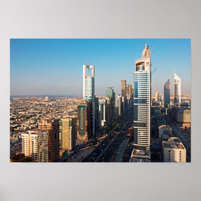 Buildings Along Sheikh Zayed Road, Dubai Poster (Front)