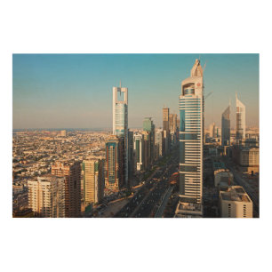 Buildings Along Sheikh Zayed Road, Dubai Wood Wall Decor