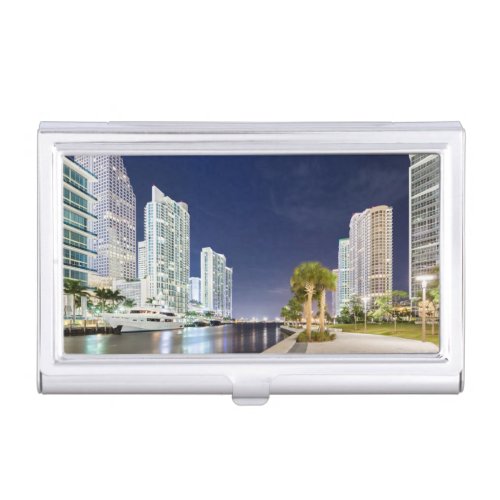 Buildings along the Miami River Riverwalk Business Card Case