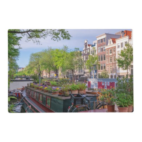 Buildings and canal in Amsterdam Netherlands Placemat