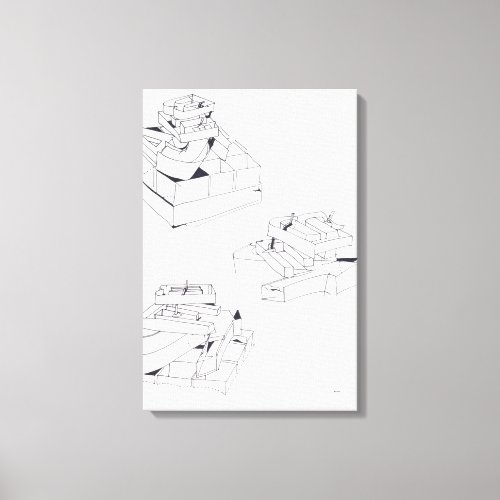 Buildings Games 3 Stacking Letters BoDrawing 18 C Canvas Print