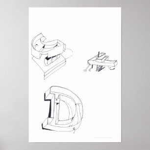 Building's Games CLD Monogram Drawing 15 Poster