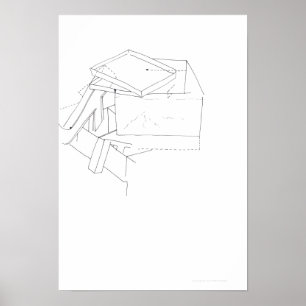 Building's Games Letters in the box Drawing 9 P Poster