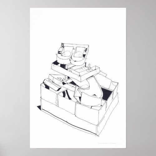 Buildings Games Stacking Letters Drawing 17 P Poster