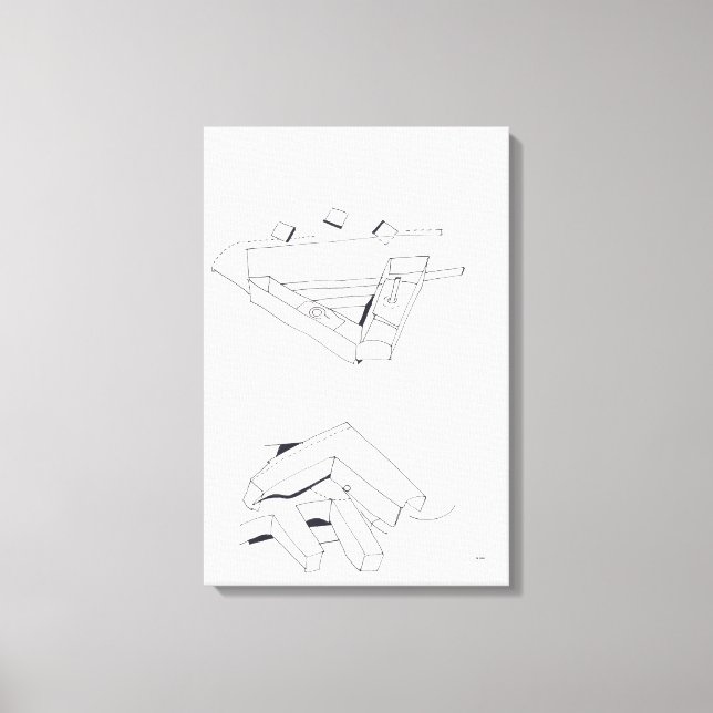 Building's Games VF Monogram Cube Drawing12 Canvas (Front)