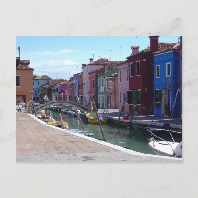 Buildings in Burano, Venice Postcard (Front)