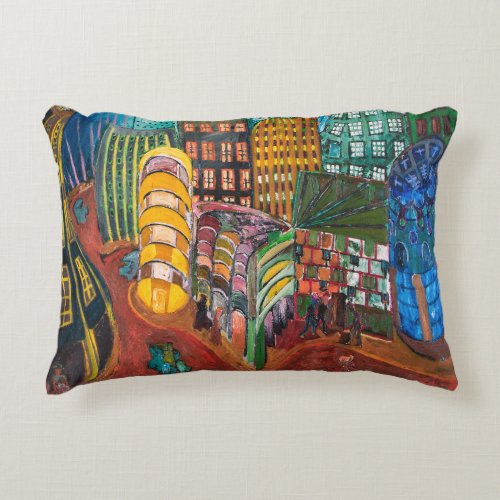 Buildings in Hamburg  Carl Lohse  Accent Pillow
