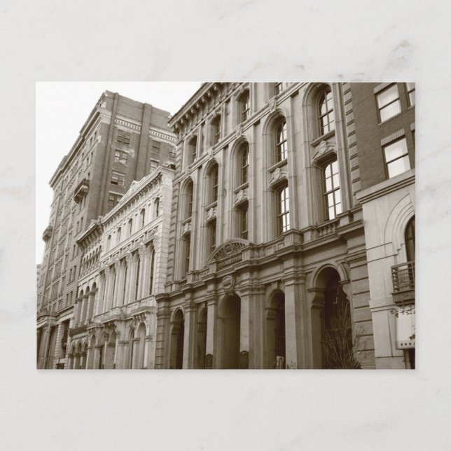 Buildings in Sepia Tones Postcards (Front)