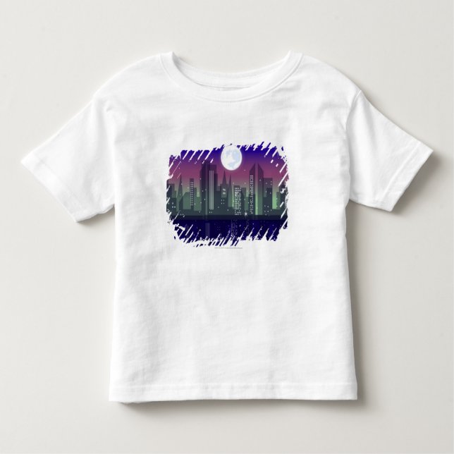Buildings lit up at night toddler t-shirt (Front)